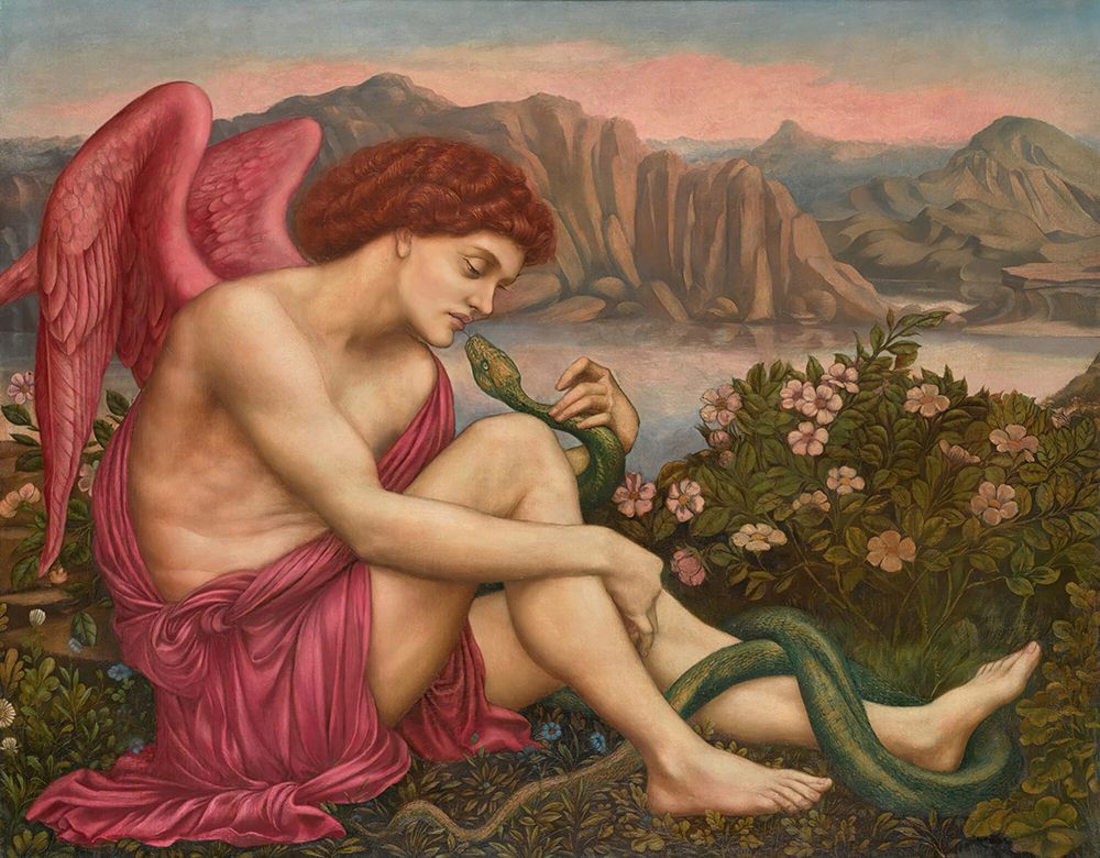 The Angel With The Serpent art print by Evelyn De Morgan for $57.95 CAD