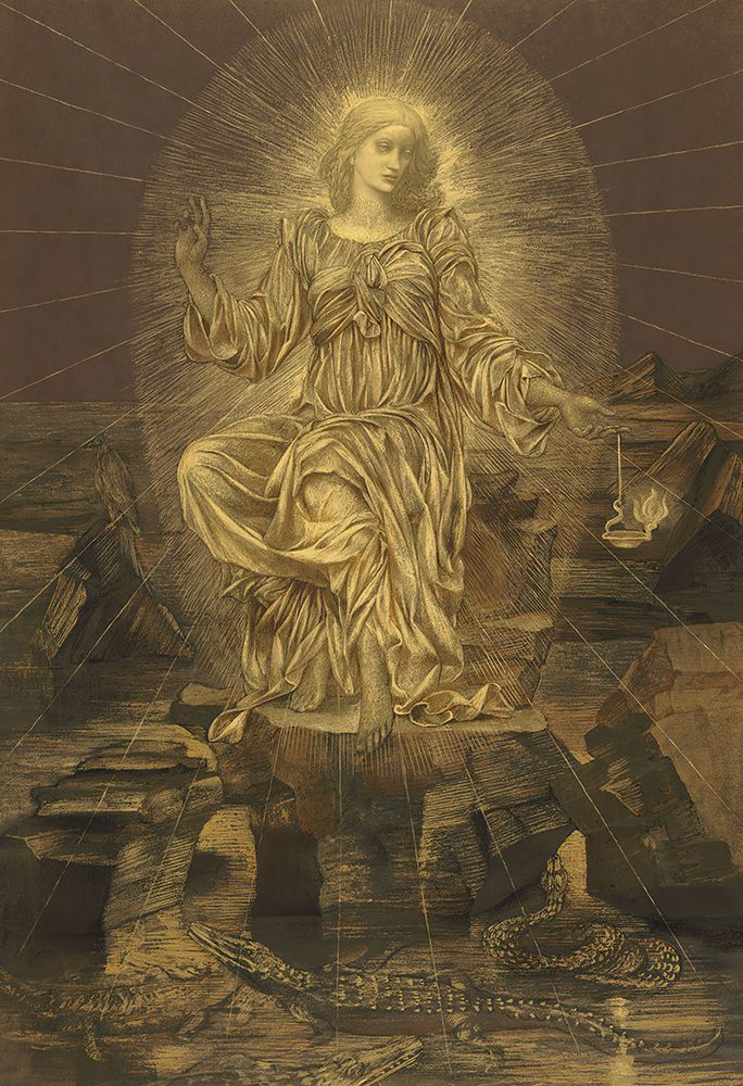 The light shineth in the darkness and the darkness comprehended it not art print by Evelyn De Morgan for $57.95 CAD