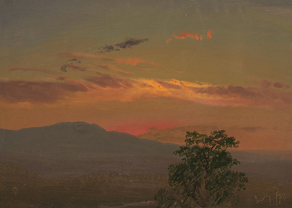 Landscape at sunset, Hudson, N.Y. 1870 art print by Frederic Edwin Church for $57.95 CAD