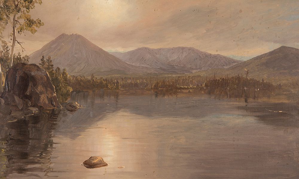 Mounts Katahdin and Turner from Lake Katahdin, Maine 1855 art print by Frederic Edwin Church for $57.95 CAD
