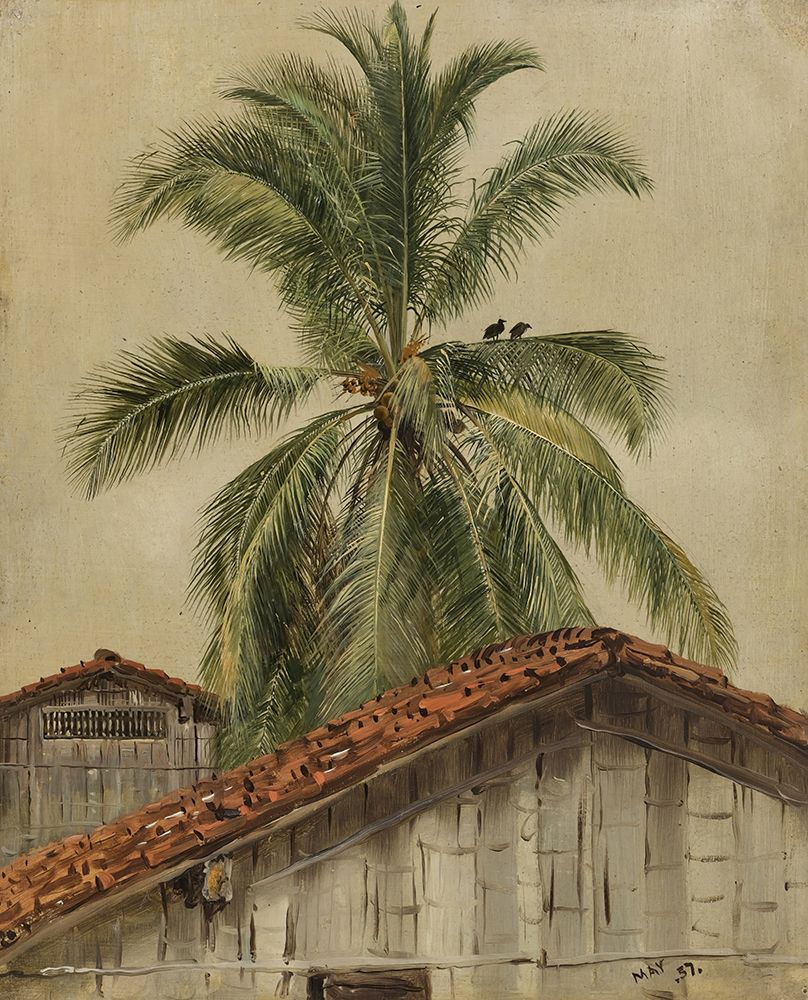 Palm Trees and Housetops, Ecuador 1857 art print by Frederic Edwin Church for $57.95 CAD