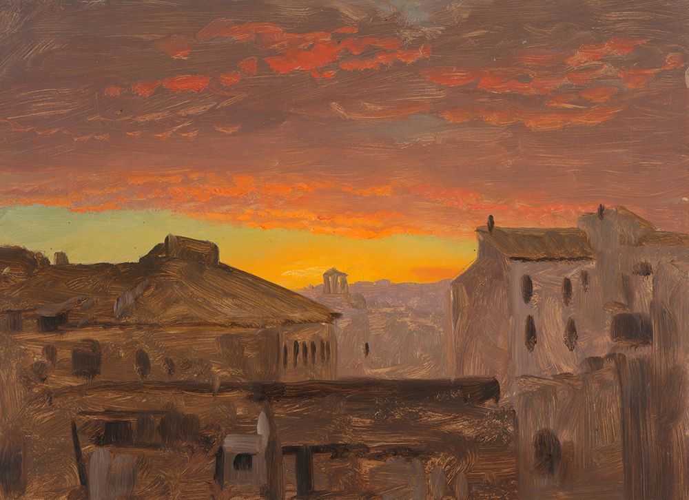 Rome, Rooftops at Sunset 1868 art print by Frederic Edwin Church for $57.95 CAD