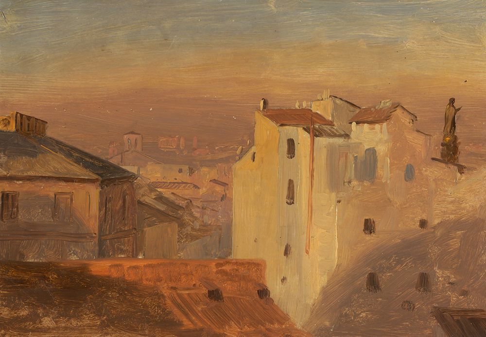 Rooftops, Rome, Italy 1868 art print by Frederic Edwin Church for $57.95 CAD