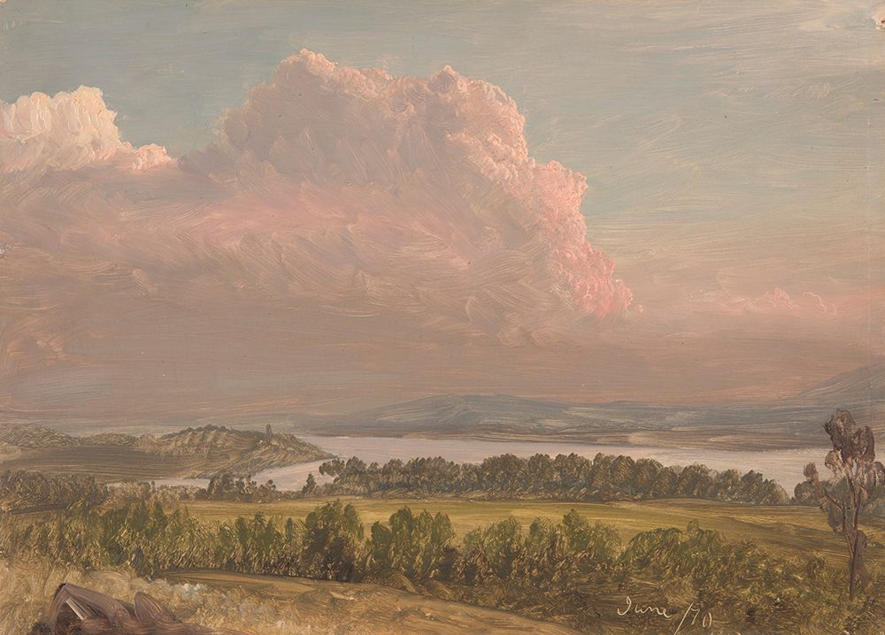 Sunset across the Hudson Valley 1870 art print by Frederic Edwin Church for $57.95 CAD