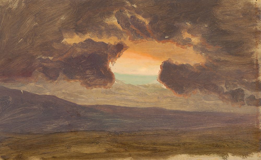 Sunset over bare hills 1870 art print by Frederic Edwin Church for $57.95 CAD