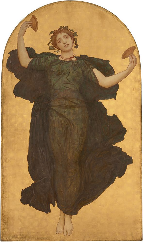 A Dancing Girl with Cymbals in a Green Robe 1869 art print by Frederic Leighton for $57.95 CAD