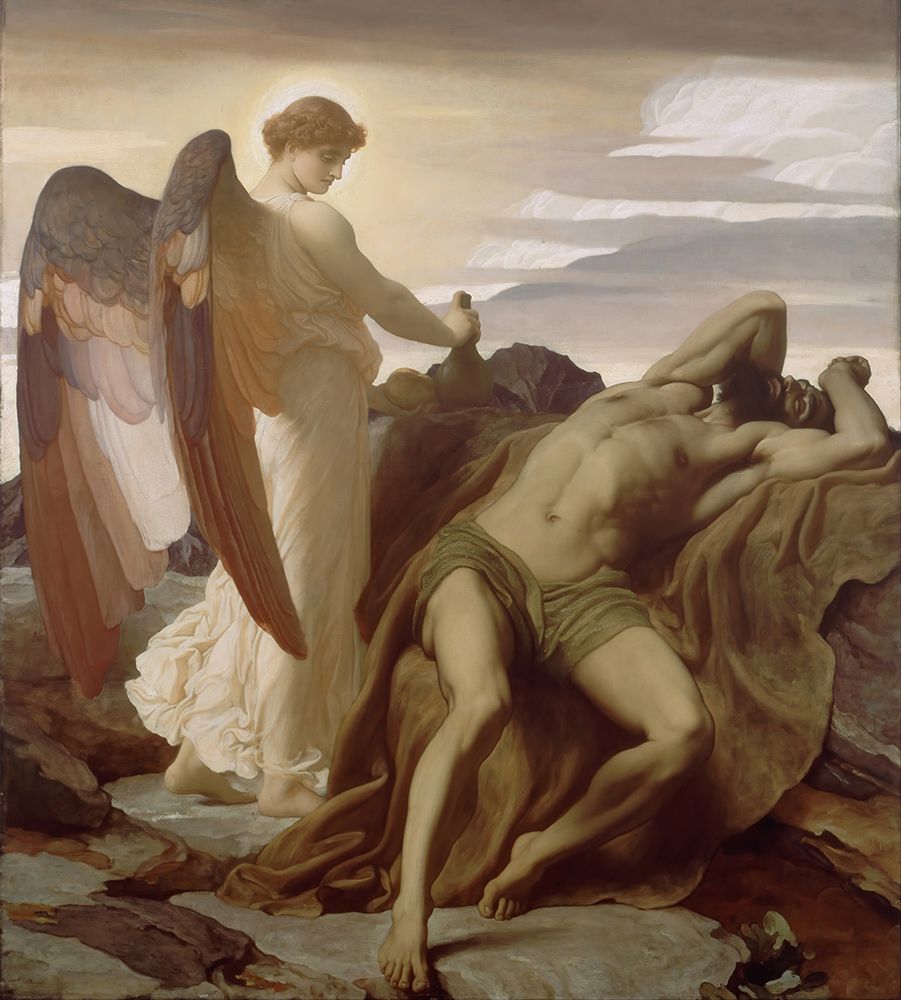 Elijah in the Wilderness 1877 art print by Frederic Leighton for $57.95 CAD