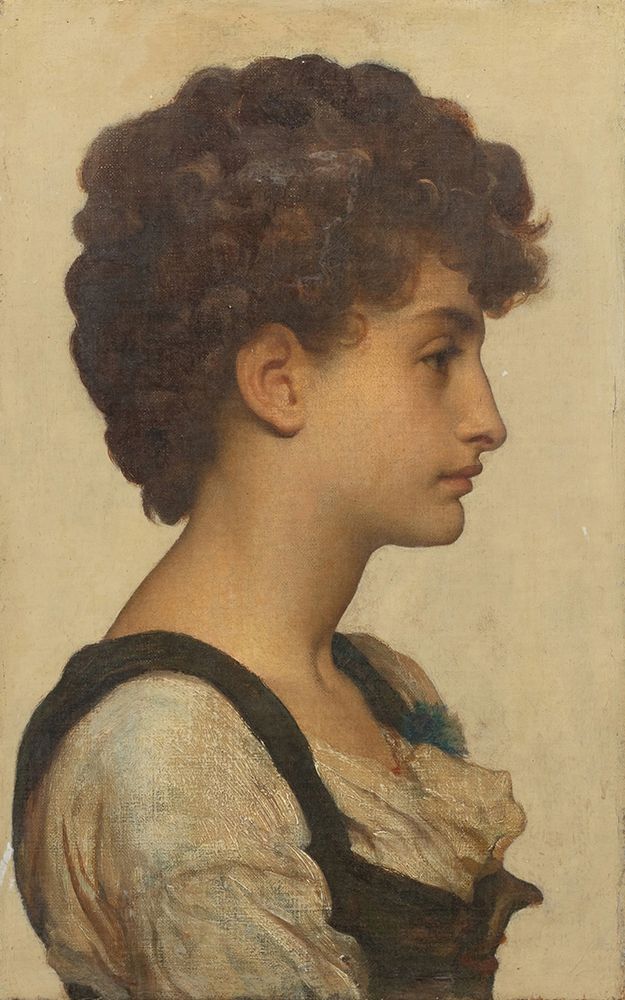 Head of a Girl art print by Frederic Leighton for $57.95 CAD