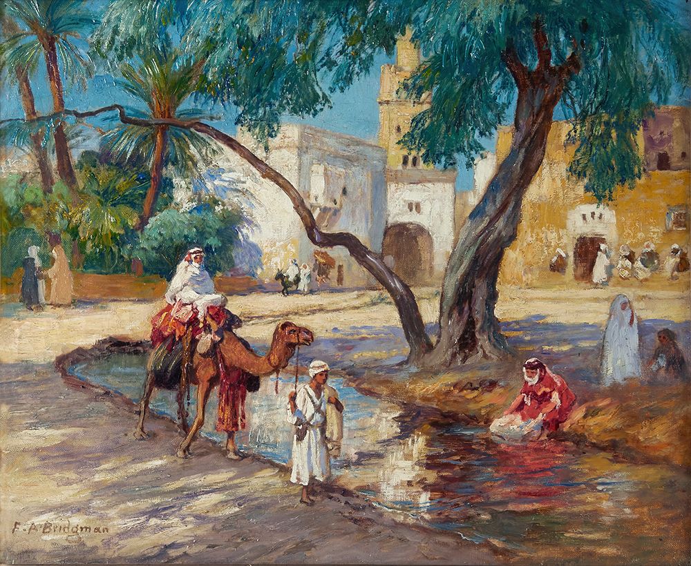 A view of an Algerian village art print by Frederick Arthur Bridgman for $57.95 CAD