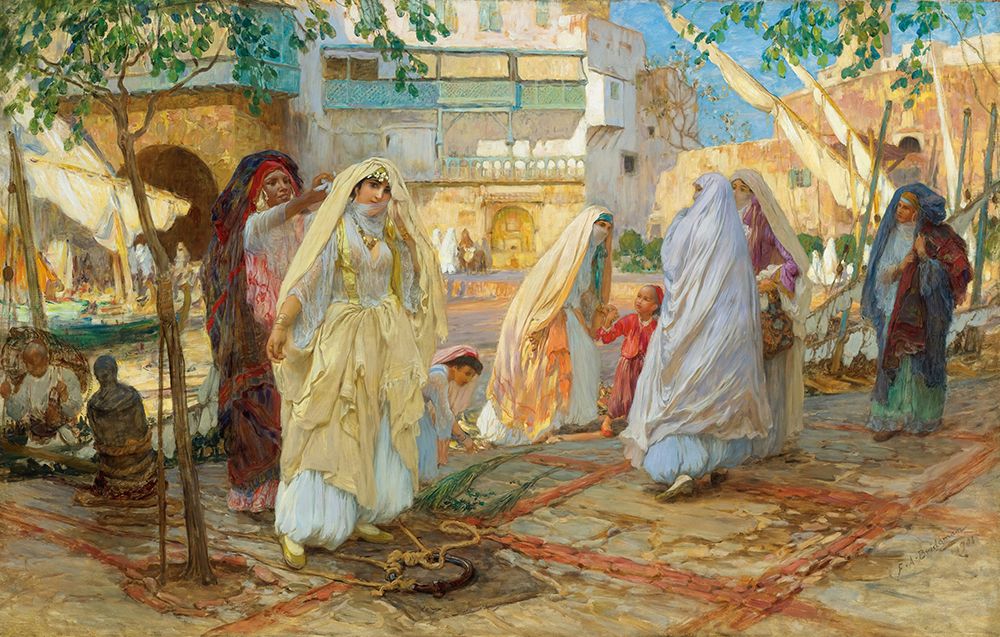 After the Party, Port of Algiers 1901 art print by Frederick Arthur Bridgman for $57.95 CAD