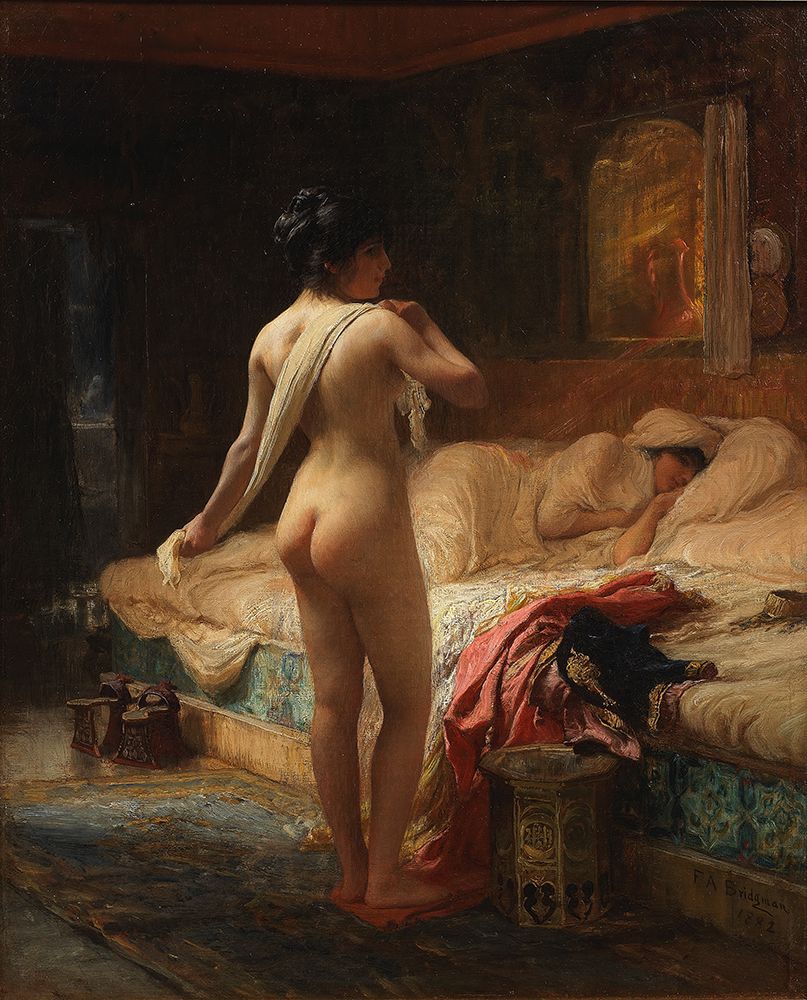 After the bath 1882 art print by Frederick Arthur Bridgman for $57.95 CAD