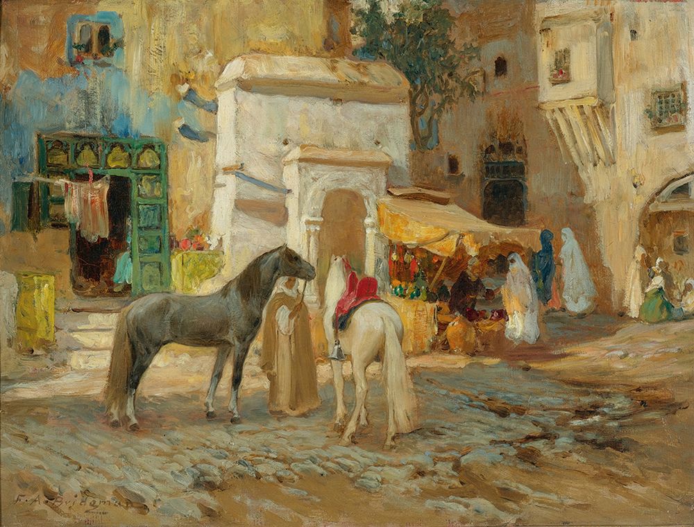The market square II art print by Frederick Arthur Bridgman for $57.95 CAD