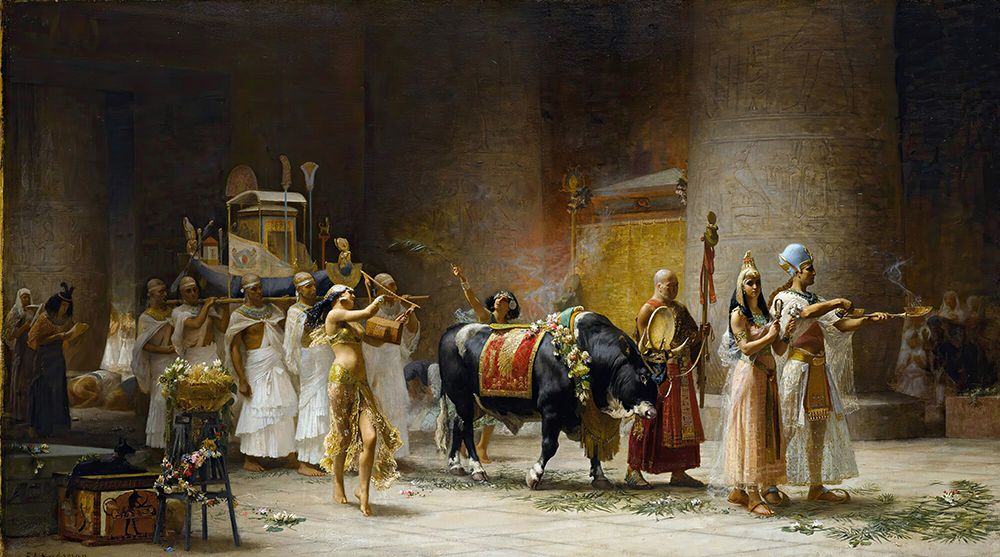 The Procession Of The Bull Apis 1879 art print by Frederick Arthur Bridgman for $57.95 CAD