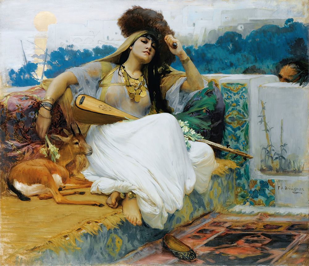Young Woman On A Terrace art print by Frederick Arthur Bridgman for $57.95 CAD