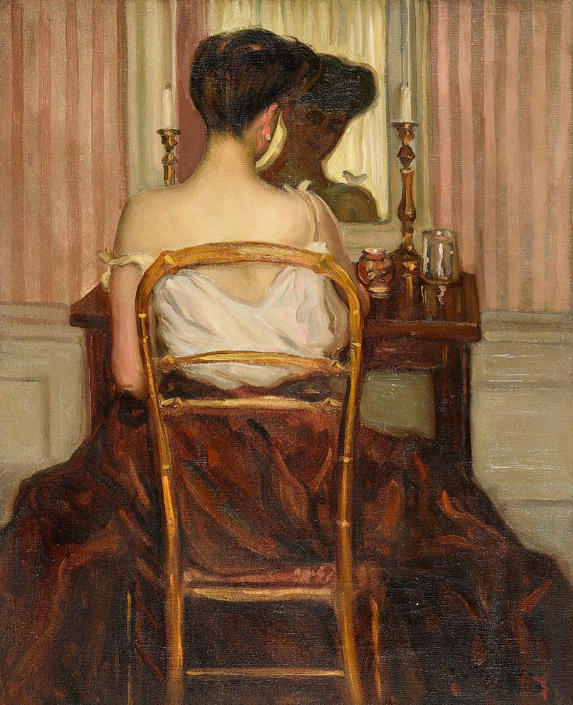 In front of the mirror 1903 art print by Frederick Carl Frieseke for $57.95 CAD