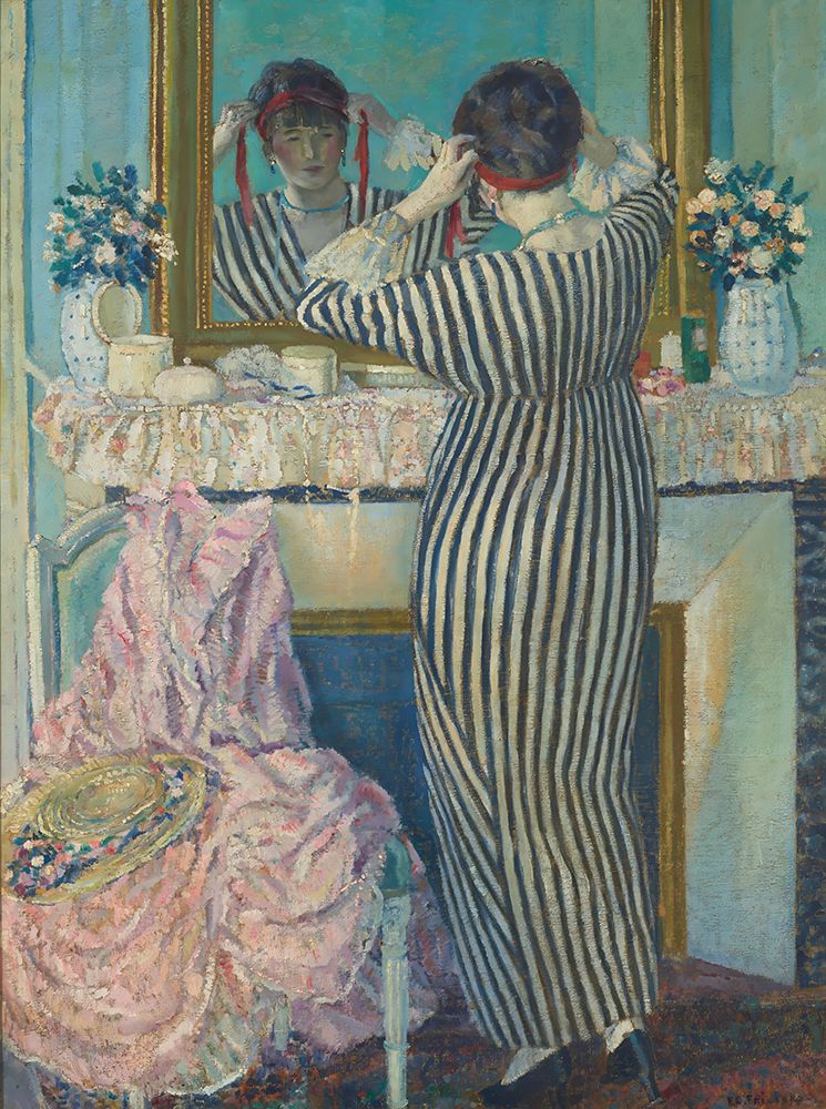 Girl Dressing Her Hair, Girl Arranging Her Headdress 1912 art print by Frederick Carl Frieseke for $57.95 CAD