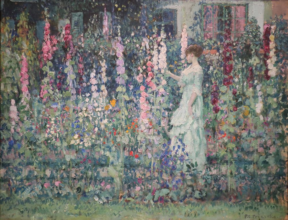 Hollyhocks 1911 art print by Frederick Carl Frieseke for $57.95 CAD