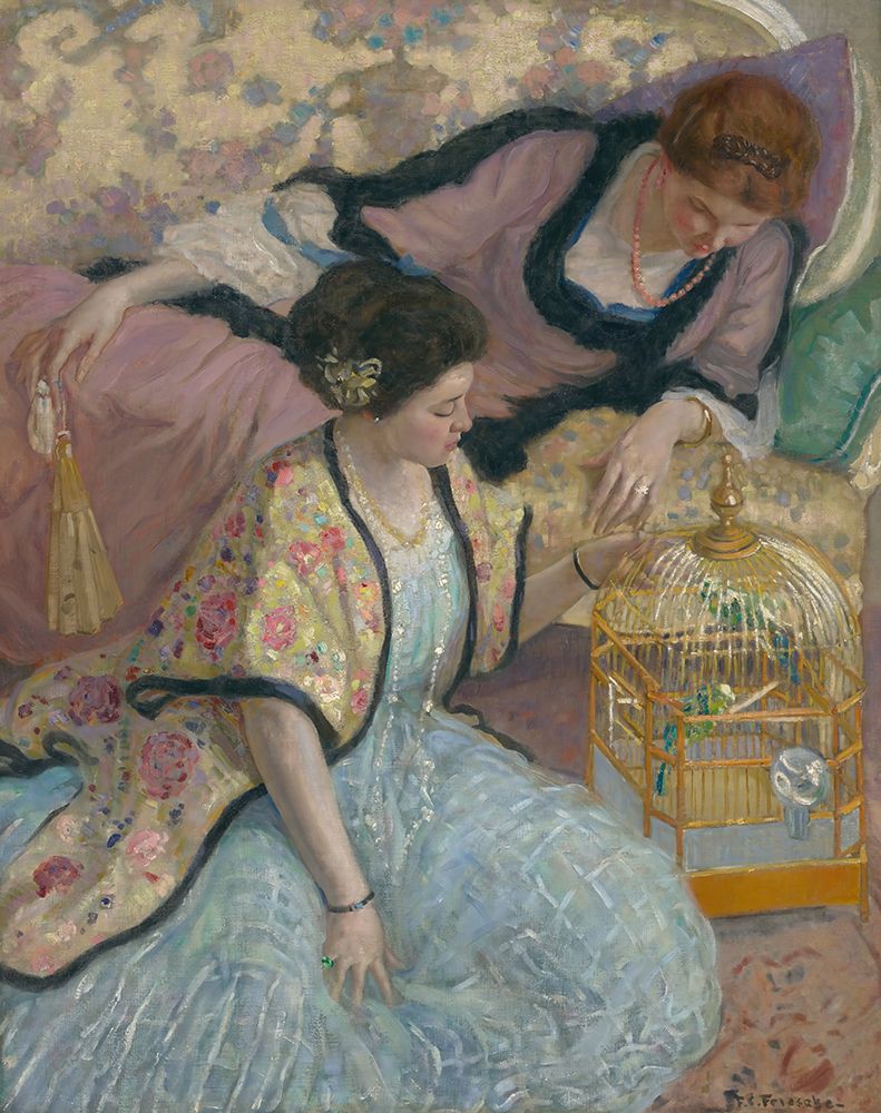 The Parrots circa 1910 art print by Frederick Carl Frieseke for $57.95 CAD