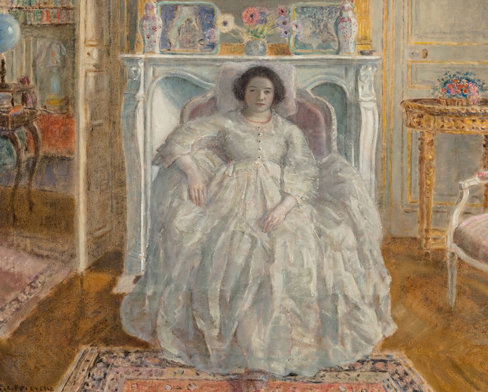 The White Gown 1923 art print by Frederick Carl Frieseke for $57.95 CAD