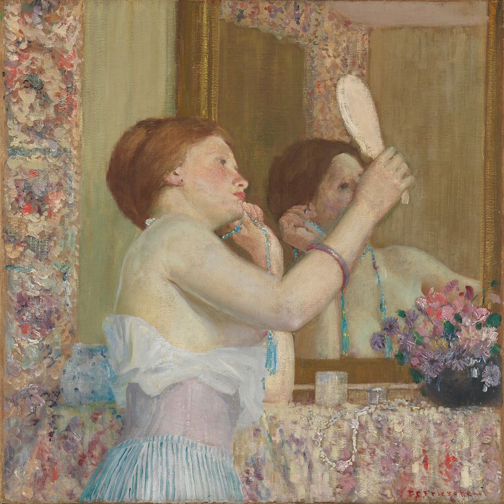 Woman with a Mirror 1911 art print by Frederick Carl Frieseke for $57.95 CAD
