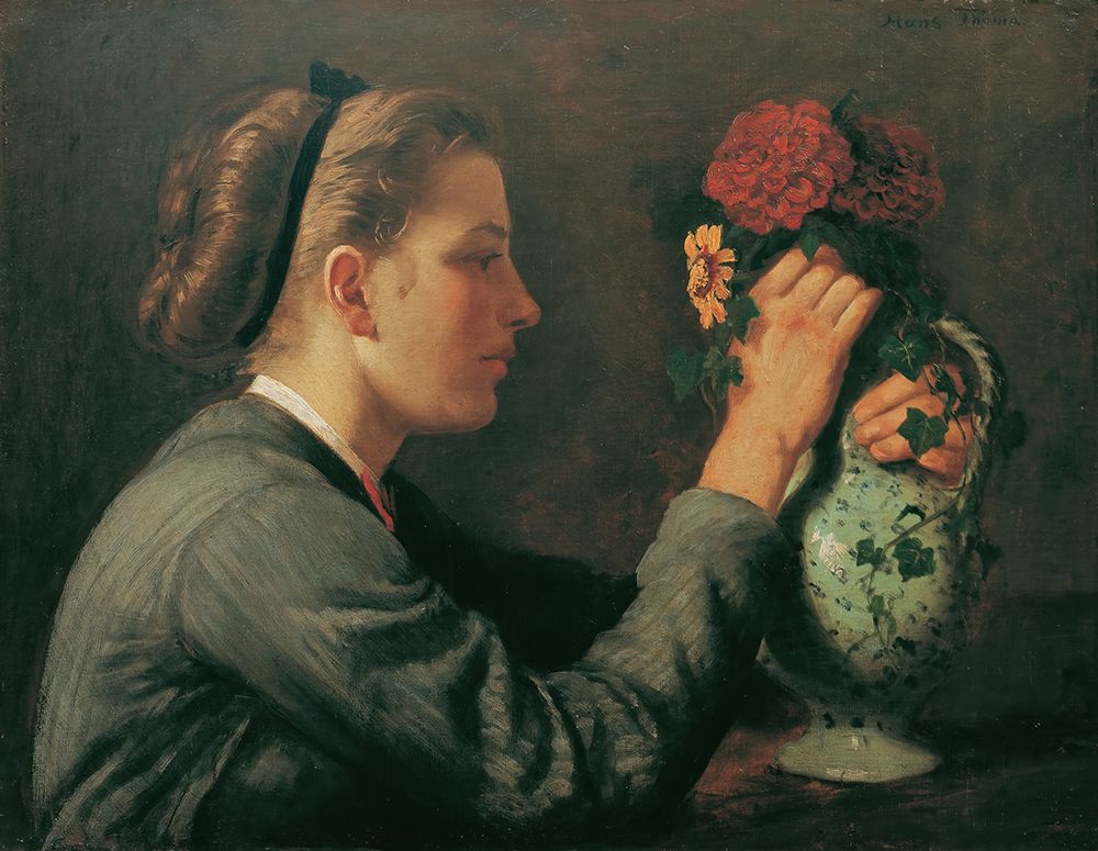 Agathe Thoma, the artists sister, 1868 art print by Hans Thoma for $57.95 CAD