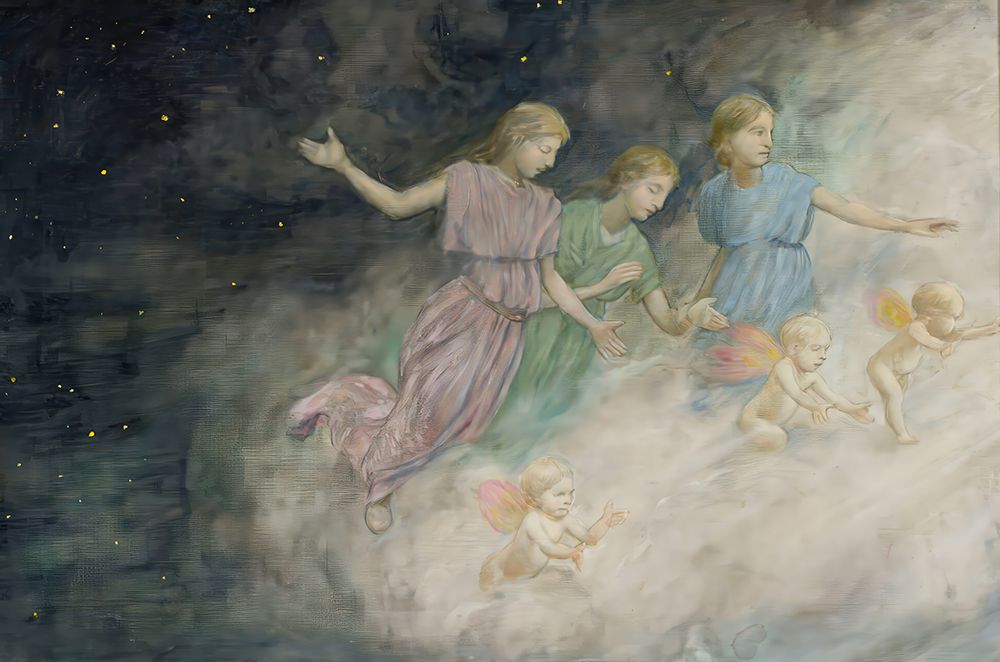 Angels Annunciation 1906 art print by Hans Thoma for $57.95 CAD