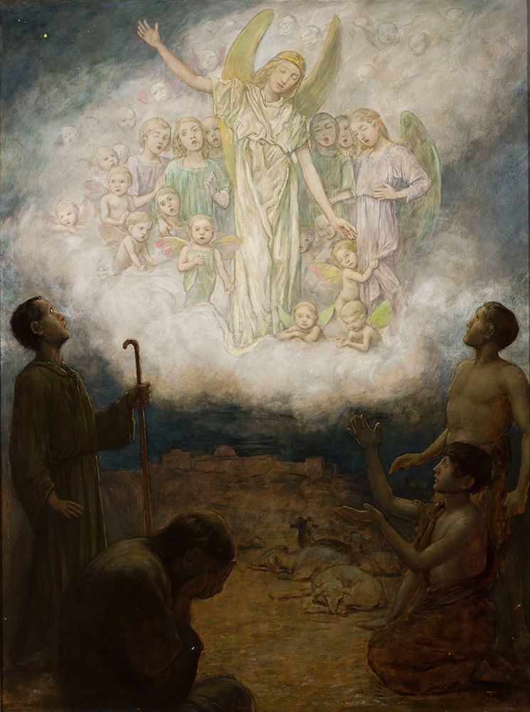 Annunciation to the shepherds 1906 art print by Hans Thoma for $57.95 CAD
