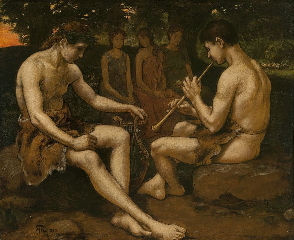 Apollon and Marsyas 1886 art print by Hans Thoma for $57.95 CAD