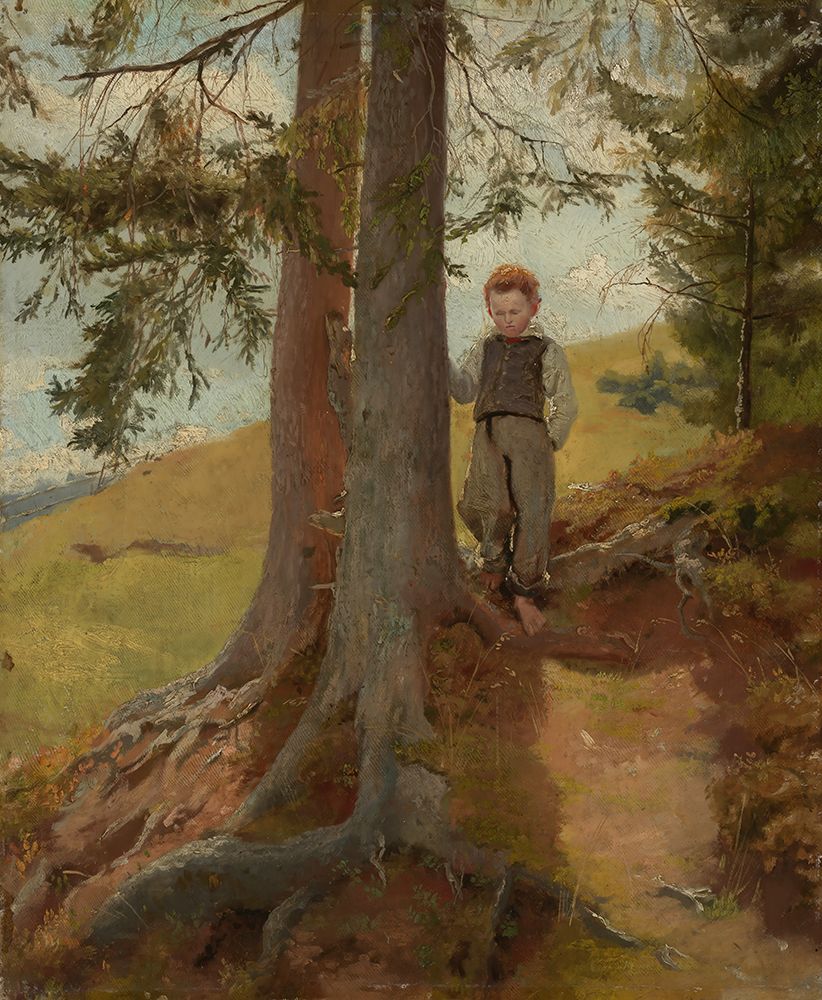 Farm boy at the edge of the forest 1862 art print by Hans Thoma for $57.95 CAD