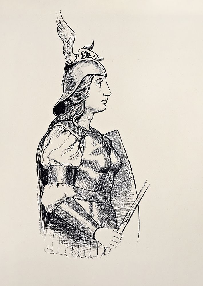 Brunnhilde bust portrait 1897 art print by Hans Thoma for $57.95 CAD