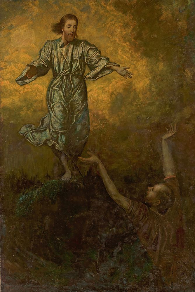Christ and Saint Peter art print by Hans Thoma for $57.95 CAD