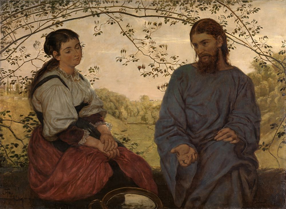 Christ and the Samaritan Woman 1881 art print by Hans Thoma for $57.95 CAD