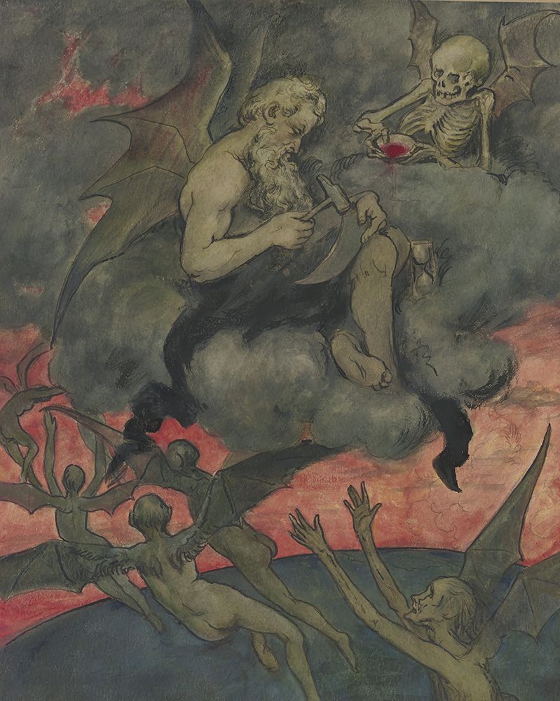 Chronos sharpens the scythe art print by Hans Thoma for $57.95 CAD