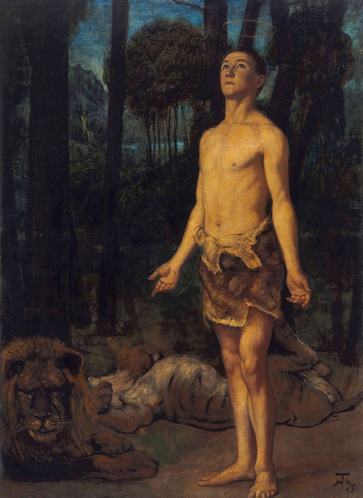 Daniel in the lions den 1886 art print by Hans Thoma for $57.95 CAD