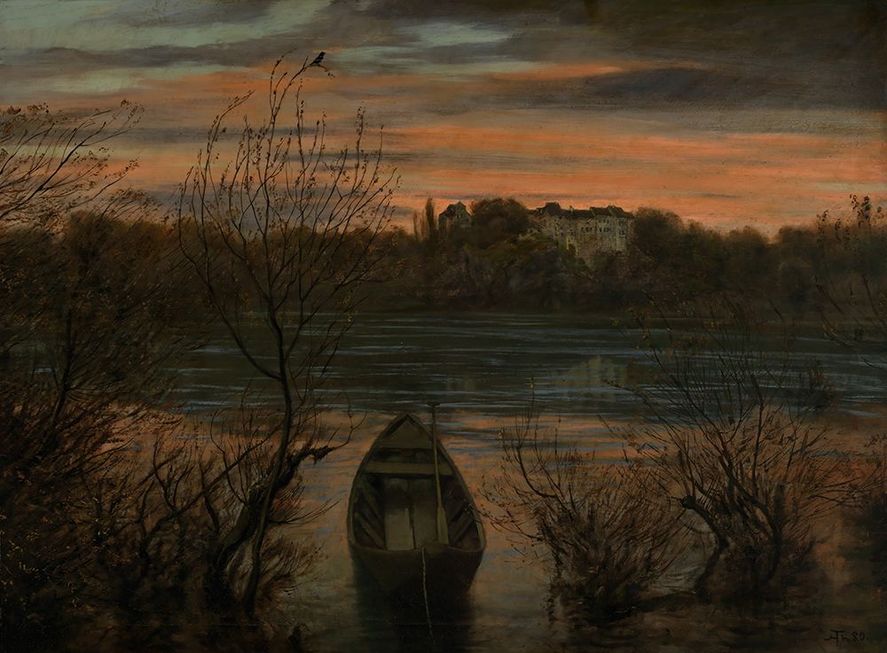 Lonely boat 1880 art print by Hans Thoma for $57.95 CAD