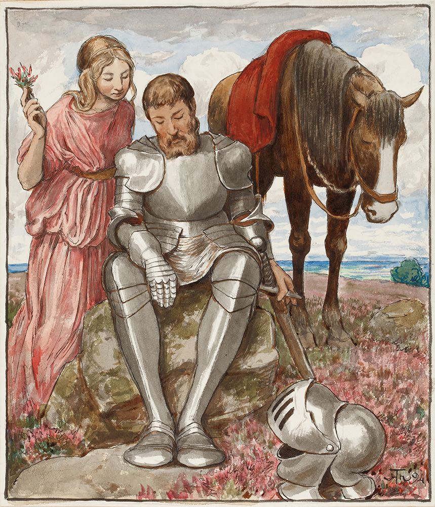 Erika and Seated Knight 1894 art print by Hans Thoma for $57.95 CAD