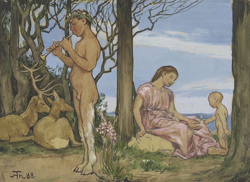 Faun and nymph 1888 art print by Hans Thoma for $57.95 CAD