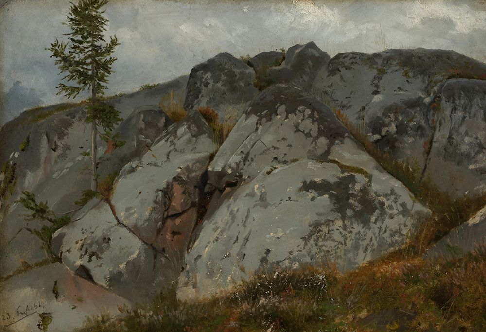 Boulders with little trees 1861 art print by Hans Thoma for $57.95 CAD