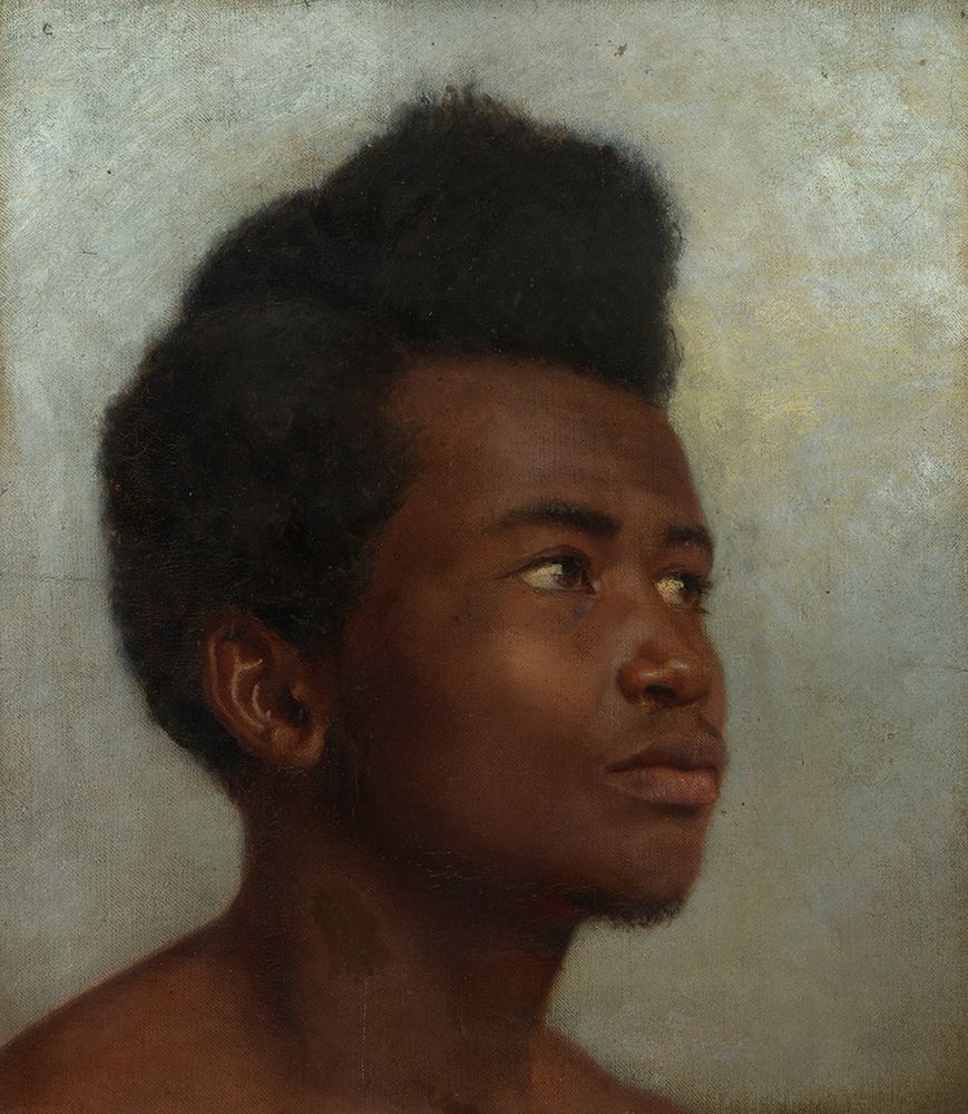 Head study of a young black man 1880 art print by Hans Thoma for $57.95 CAD