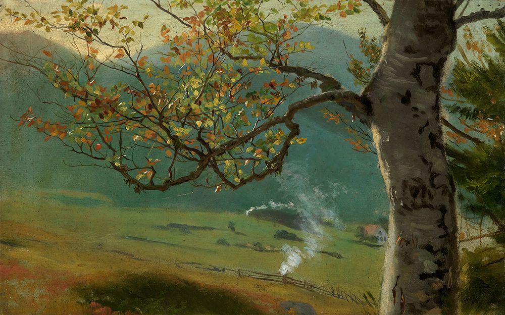 Autumnal tree in front of Wiesental 1862 art print by Hans Thoma for $57.95 CAD