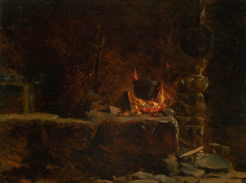 Stove in the Thomahaus in Bernau 1860 art print by Hans Thoma for $57.95 CAD