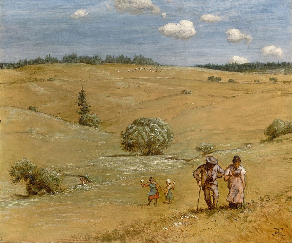 Hilly landscape 1889 art print by Hans Thoma for $57.95 CAD
