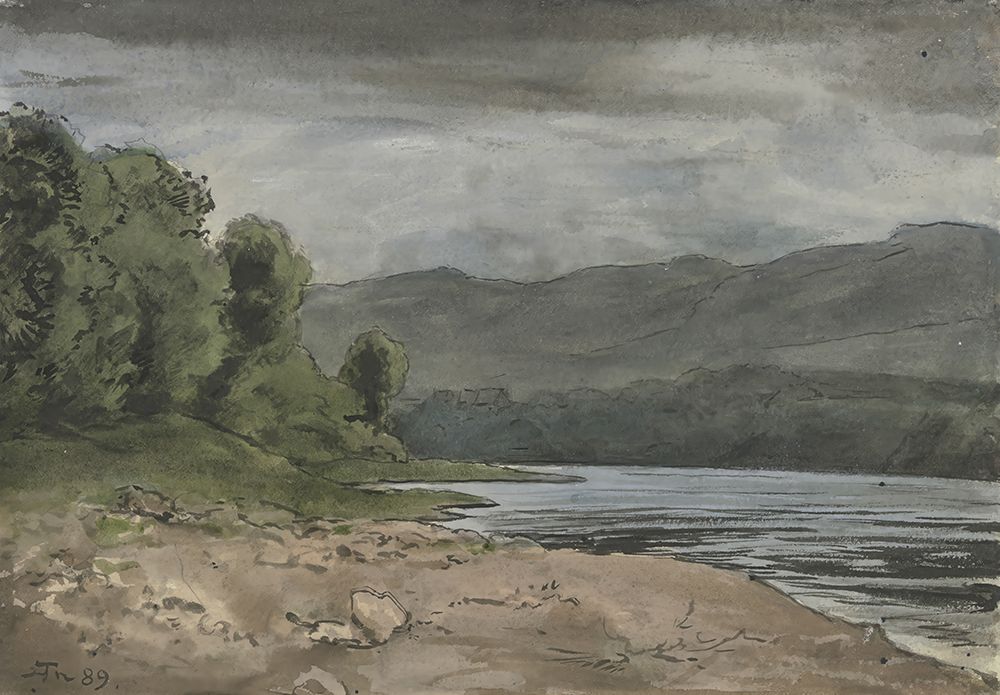 Landscape with storm clouds 1889 art print by Hans Thoma for $57.95 CAD