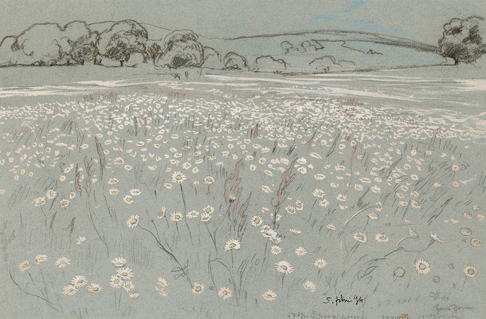 Meadow with Daisies 1894 art print by Hans Thoma for $57.95 CAD