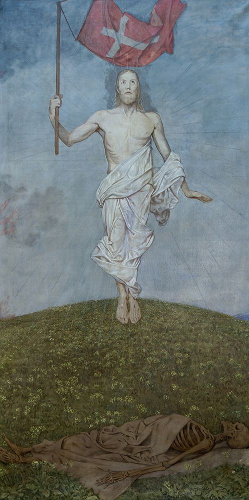 Easter triptych Resurrection of Christ 1907 art print by Hans Thoma for $57.95 CAD