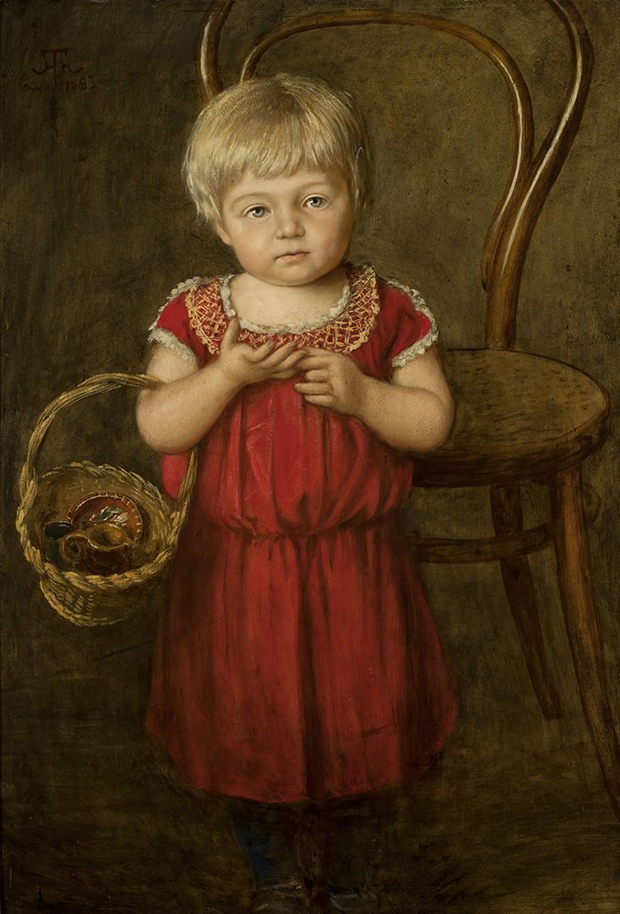 Portrait of Ela with a basket 1883 art print by Hans Thoma for $57.95 CAD
