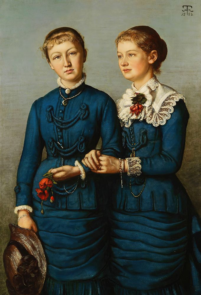 Portrait of the two daughters of the Haag family 1883 art print by Hans Thoma for $57.95 CAD