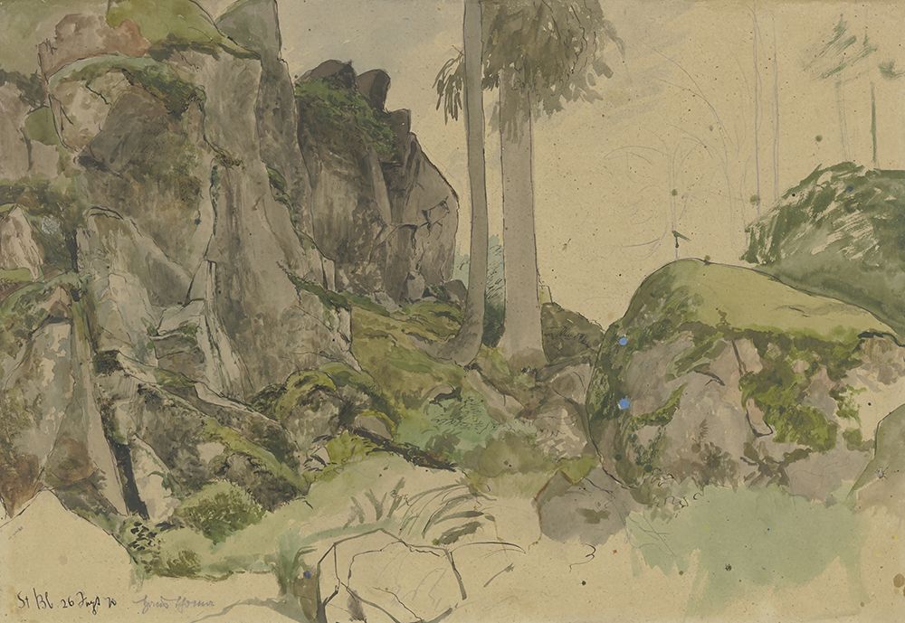 Rocks near St. Blasius Black Forest 1870 art print by Hans Thoma for $57.95 CAD