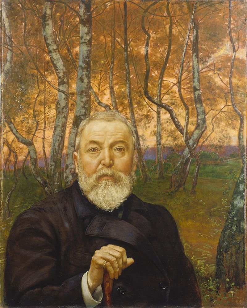 Self Portrait in front of a Birch Forest 1899 art print by Hans Thoma for $57.95 CAD