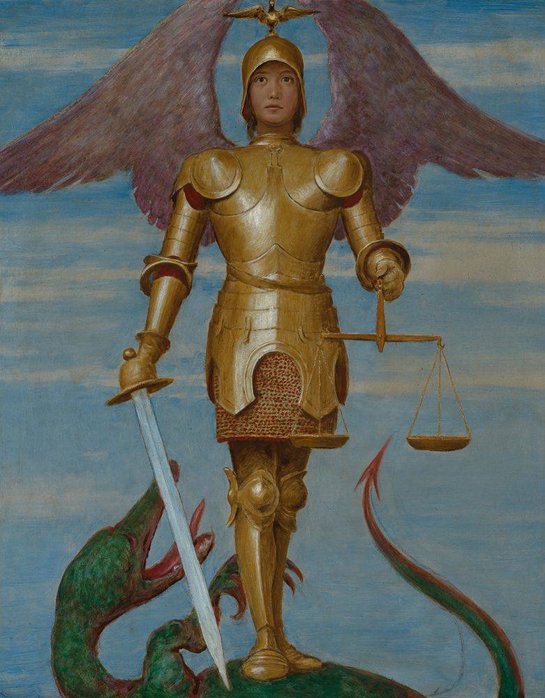 September St Michael as weigher of souls 1906 art print by Hans Thoma for $57.95 CAD